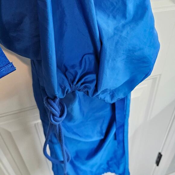 Parachute Pants Womens Size Large Blue Wide Leg Cargo Stretch Drawstring Workout - Picture 5 of 11
